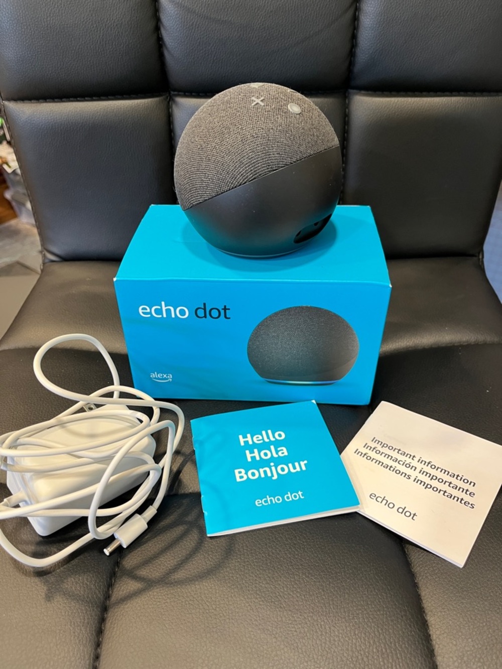 Amazon Echo Dot Smart Speaker in Charcoal Gray with Accessories